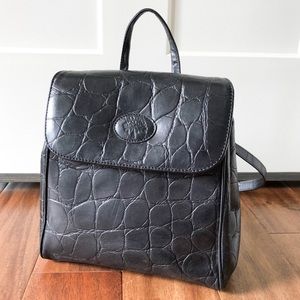 Mulberry Vintage Croc Embossed Leather Backpack